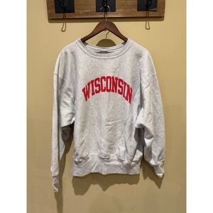 Vintage Wisconsin Sweatshirt Grey Size XXL